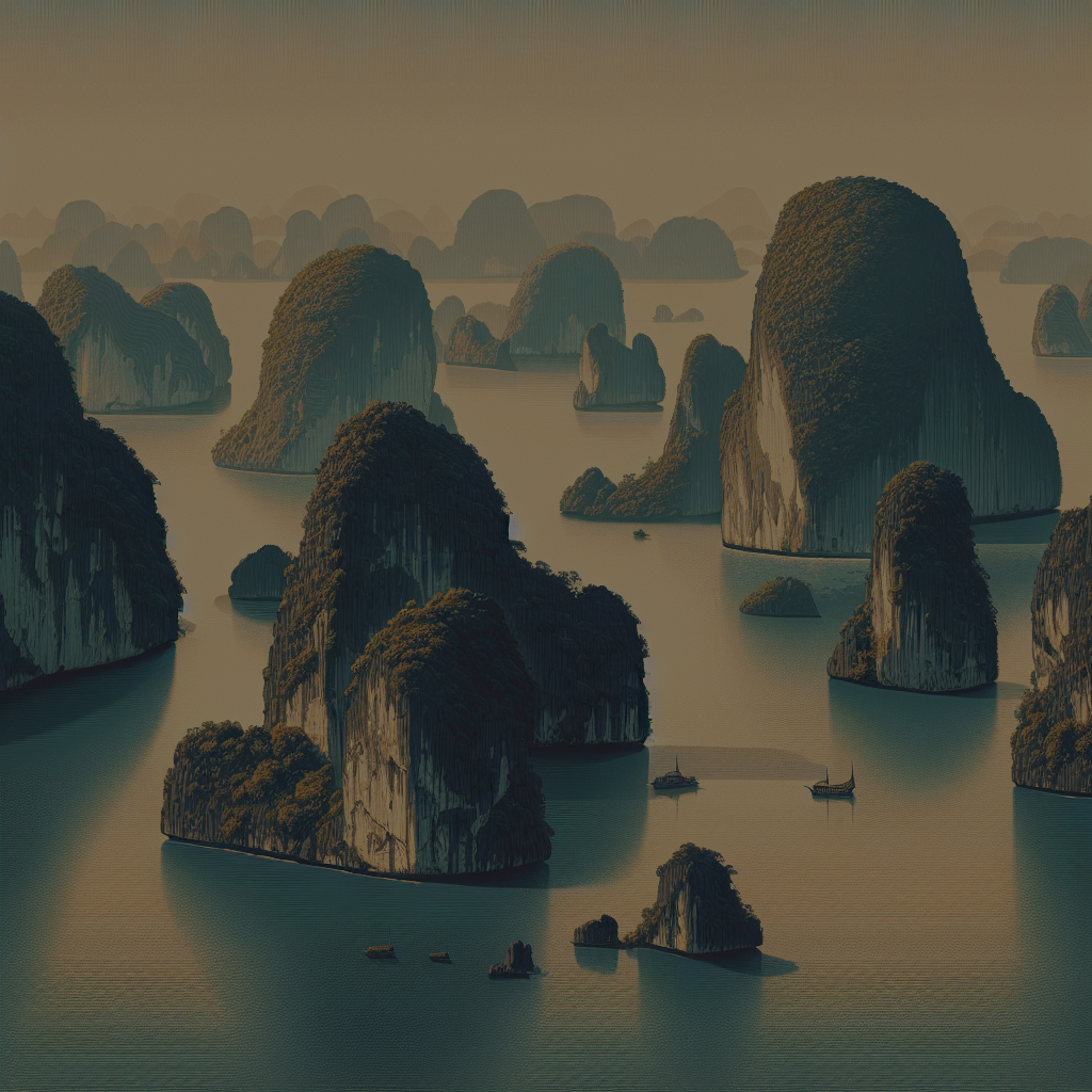 Halong Bay – wapienne wyspy w zatoce Wietnamu