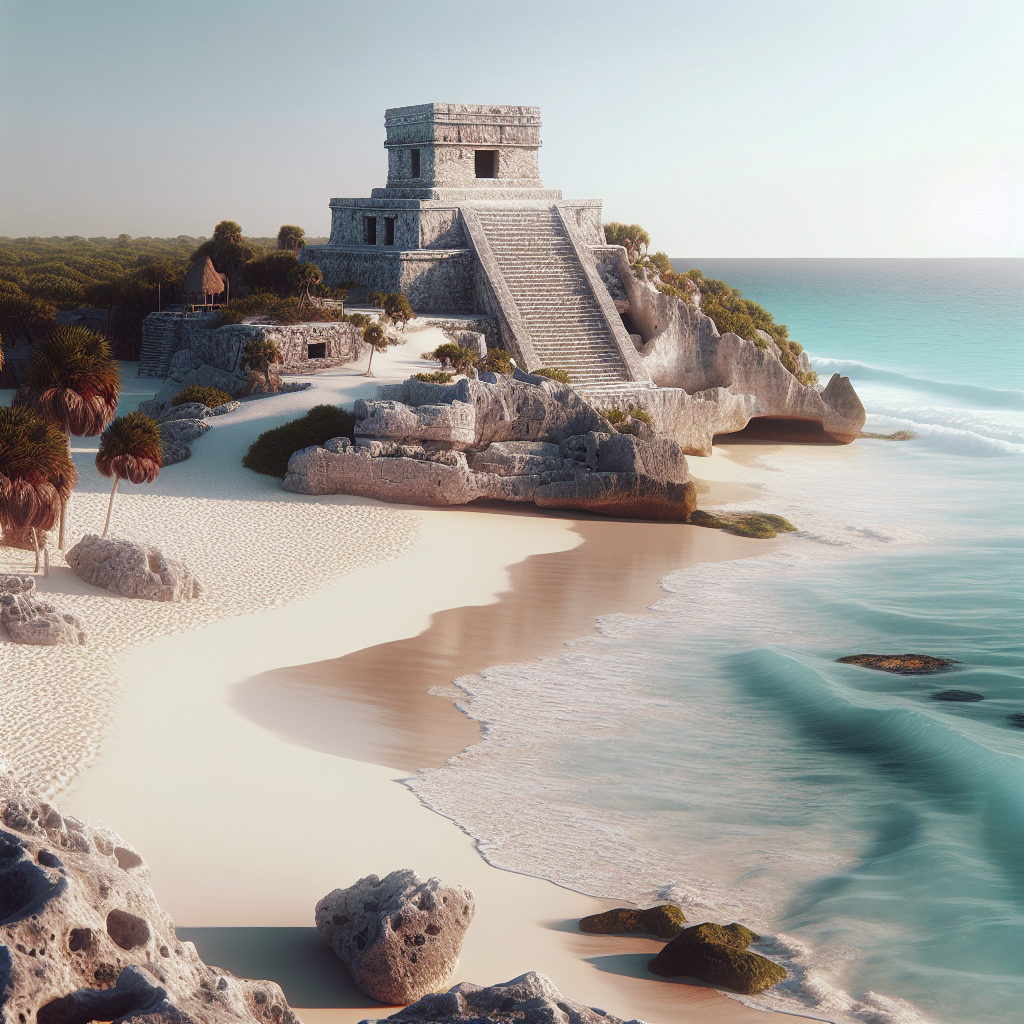 Plaża Tulum w Meksyku: Białe piaski u stóp starożytnych ruin